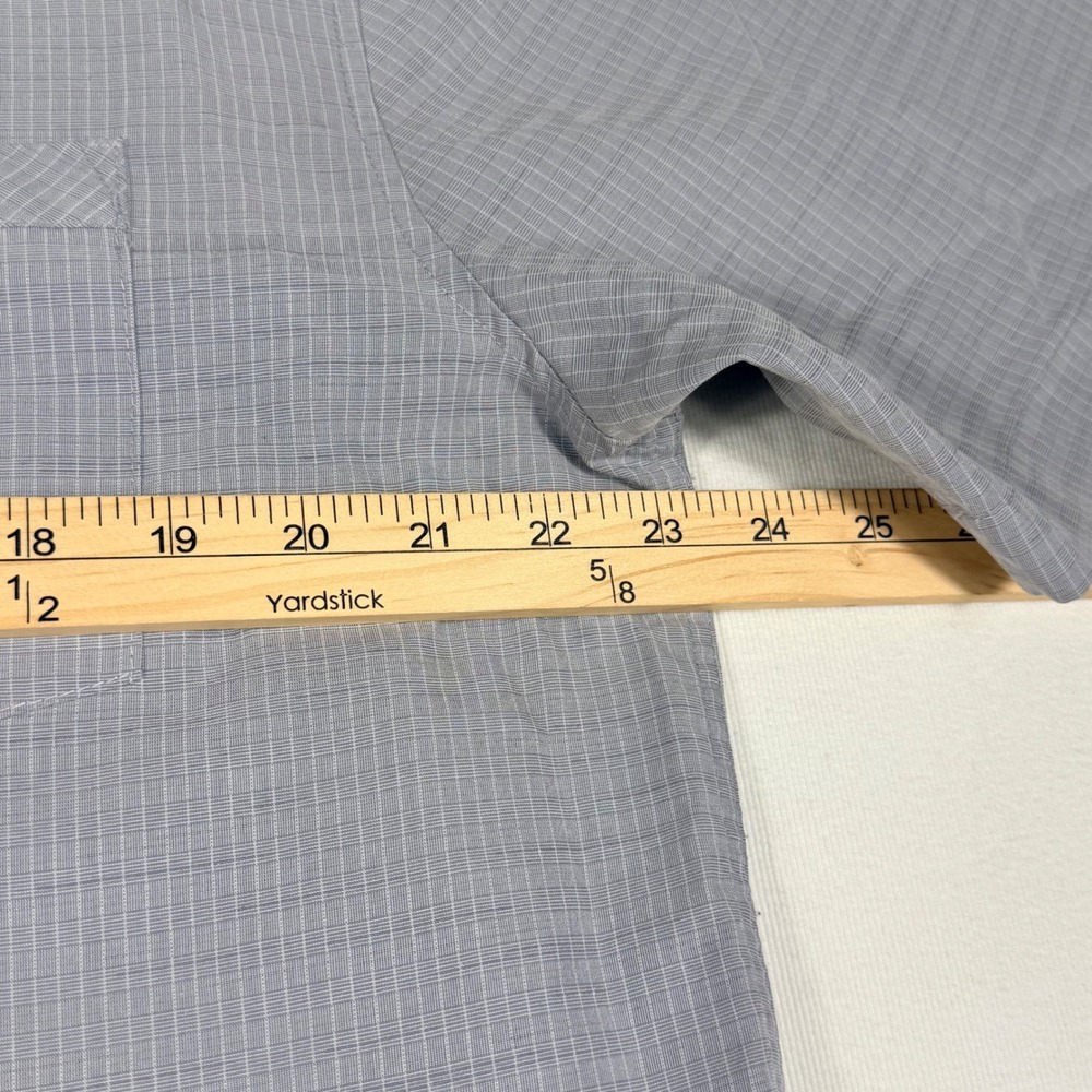 Quiksilver Waterman Shirt Large Grey Grid Short Sleeve Comfort Fit Button Up - Picture 7 of 12